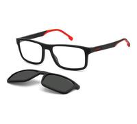 Carrera Homme Carrera CA 8057/CS 003/M9 Lunettes de soleil Plastique Noir-opaque Gris Carré Polarisé Clip-on