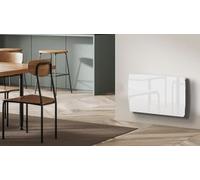 CARRERA Radiateur electrique a inertie ceramique Jarpa - Programmation LCD - 1000 W - Facade en verre blanc