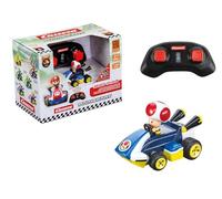 Carrera RC Mario Kart Mini RC Toad pour Enfants et Adultes, garçons et Filles, Licence Originale Unique, Plaisir de Conduite instantané avec prêt à Courir, Bleu