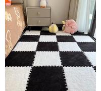 Carrés à emboîtement - Tapis en Peluche en Mousse, Tapis Puzzle au Design découpé pour Chambre à Coucher, Jardin d', Salle de Jeux