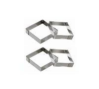 Carrés à Tartelette inox 8 x 8 x 2cm (lot de 4 )*
