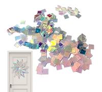 Carrés acryliques irisés - 100 feuilles acryliques colorées double face 3 x 3 | Panneaux artisanaux colorés transparents pour les projets de bricolage d'affichage d'art d' légère | Feuilles
