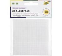 Carrés adhésifs 3D, 5 x 5 mm, blanc, assorti