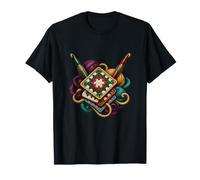 Carrés de Crochet Classiques superposés avec Crochets ornés T-Shirt