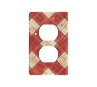 Carrés de damier rouge et blanc décoratif pour interrupteur de sortie, joli interrupteur mural, tapa para interruptor de luz prises duplex