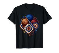 Carrés de Fleurs au Crochet avec Crochets et Bol à Fil T-Shirt