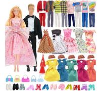 Carreuty Vêtements pour poupées 39 pièces : robes de princesse, de Noël, de mode, tenues et chaussures pour poupées de 30 cm