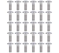 Carriage Bolts Acier Inoxydable A2-70, M10x40, Lot de 30 Pièces, Tête Ronde Bombée avec Col Carré - Haute Résistance, Anti - Corrosion, Pour Usage Industriel et Bricolage (M10*30)