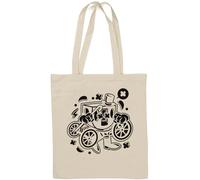 Carriage Victorian Top Hat Urban Art Sac fourre-tout en coton naturel Blanc