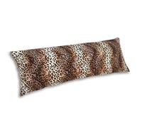 CARRIE HOME Housse de coussin de corps décorative en fausse fourrure douce pour canapé et sofa, usage à domicile, imprimé léopard/guépard, 51 x 137,2 cm