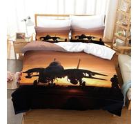 Carrier-Based Fighter Housse De Couette Double（200x200cm）, Doux Et Souple Confortable F-14 Bombcat Linge De Lit, Respirant Parure De Lit Hygroscopique Literie