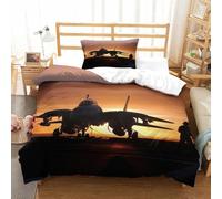 Carrier-Based Fighter Parure De Lit Single（135x200cm）, Confortable Housse De Couette, Chaleur Résistant À La Décoloration F-14 Bombcat Literie, Hygroscopique Linge De Lit