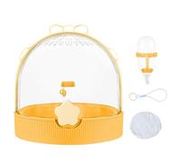 Carrier du hamster - Small Animal Travel Cage 18.2x18x18cm, boîtier portable Chinchilla Bunny Hedgehog, bouteille d'eau incluse, Habitat confortable en toute sécurité | Parfait pour les aventures en p