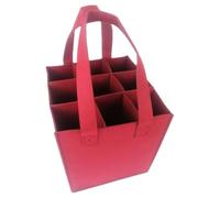 Carrier Tote - Felt 9 Bottle Tote, Divider Insert Leakproof Travel Portable Carrier for Picnic, Dinner Party Christmas Gifting | Durable Felt Holder Women Men, Rouge, riferimento Alla descrizione