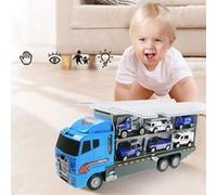 Carrier Truck Toy Car Transporter Includes 6 Metal Cars Toy for Boys Great Gift G