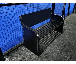 Carrington Banc en Acier électrozingué - Couleur au Choix !! - Banc de Tennis Nouveauté Netsportique - Banc de Court de Tennis ou de Jardin (Noir)