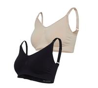 Carriwell 2-Pack Soutien-Gorge Original de Grossesse et d’Allaitement sans Coutures Rembourré sans Armatures - Maintien et Mise en Forme optimaux, Respirant, Doux, avec Rallonge de Soutien-Gorge S/M