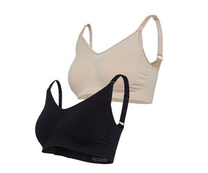 Carriwell 2-Pack Soutien-Gorge Original de Grossesse et d’Allaitement sans Coutures Rembourré sans Armatures - Maintien et Mise en Forme optimaux, Respirant, Doux, avec Rallonge de Soutien-Gorge L