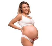 Carriwell - Soutien-gorge grossesse et allaitement sans coutures coton bio Blanc - XL
