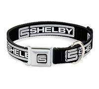 Carroll Shelby CS Shelby Racing Logo Block Collier pour Chien Noir/Blanc 40,6 à 58,4 cm de Large