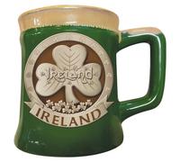 Carrolls Irish Gifts Tasse en céramique avec motif trèfle irlandais Vert