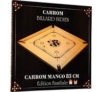 Carrom Art | Carrom : Mango - 83 cm - Édition familiale | Billard indien | À partir de 6 ans | 2 à 4 joueurs | 20 minutes, Marron, Noirs,rouges