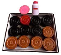 Carrom Board Lot de 24 pièces de monnaie en bois 1 percuteur utilisées dans le tournoi international de carrom 100 % original