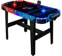 Carromco Fire vs Ice Table Air Hockey, Jeu LED avec Puck Lumineux, Noir | Avec effets LED : jeu de hockey d'air riche en action pour enfants et adultes. Avec disque LED lumineux