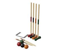 Carromco Lot de 4 croquets en Bois pour Adultes, Jeu de Croquet Basic-XM, 4 Joueurs, Jeu de Croquet en Bois