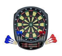 Carromco STRIKER-401 Cible électronique avec 6 fléchettes Souples, 35 Jeux et 584 Variantes, espacement de 3 Trous, 1 à 8 Joueurs