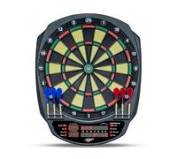 Carromco STRIKER-401 Cible électronique avec 6 fléchettes Souples, 35 Jeux et 584 Variantes, espacement de 3 Trous, 1 à 8 Joueurs
