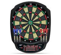 Carromco STRIKER-601 Cible électronique Souple, espacement de 3 Trous, 36 Jeux et 585 Variantes, Cricket, 6 fléchettes Souples incluses