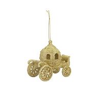 Carrosse de conte de fées scintillante à suspendre pour votre sapin de Noël en rouge, or, bleu, argent ou or rose (doré)