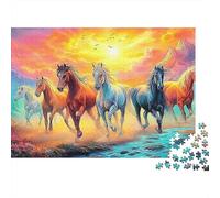 Carrosserie d'hiver 1000pcs Thick Cardboard Family Sunset Steed Art Puzzle Office Break Party Game Gift Idea Stress Relief for All Family Puzzle Fans 38x26cm/1000pcs