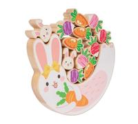 Carrot Balance Game, Wooden Building Toy, Stacking Activity Set for Kids