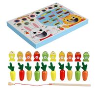 Carrot Harvest Game, Magnetic Fishing Toy, Color Recognition & Fine Motor Skills, Safe Material, Wooden Sorting Puzzle for Toddler, Kids, Girls, Boys, Children, Early Education