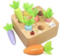 Carrot Toy Baby 1 Year Old Montessori Toy 1 2 3 Year Old Easter Christmas Gift Child Toy Girl Boy Wooden Toys for Awakening Activity and Development Educational Game (Colourful)