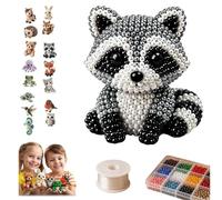 Carroterr Kit de perles en forme d'animal 3D à faire soi-même avec perles colorées et instructions (français non garanti), kit de bijoux faits à la main pour projets de bricolage, cadeau créatif pour