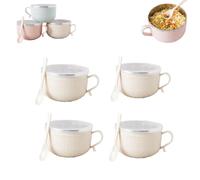 Carroterr Lot de 4 tasses de repas avec couvercles, 708,7 g, avec couvercle, bol en acier inoxydable double couche résistant à la chaleur, ensemble de tasses de Noël pour café, ragoûts, idéal pour