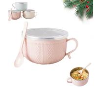 Carroterr Mug repas avec couvercles, tasse de repas avec couvercles, bol à double couche résistant à la chaleur, ensemble de tasses d'hiver pour café, ragoûts, idéal pour Noël