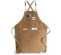 carrotez Tablier de chef réglable en toile de coton résistant aux gouttes d'eau, taille M-XXL, marron cappuccino, taille unique