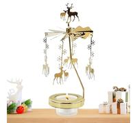 Carrousel à bougies d'ange - Porte-bougie chauffe-plat doré rotatif de Noël, décoration de bougie décorative | Design en métal brillant pour table romantique, décoration de fête, cadeau de mariage