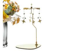Carrousel à bougies tournantes - Porte-étoile en acier inoxydable, présentoir rotatif pour bougies chauffe-plat | Bougie rotative élégante, ornement de Table en métal réfléchissant, avec Accents d'éto