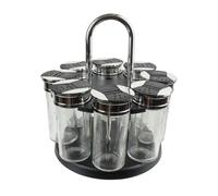 Carrousel à épices - Cook Concept - 8 Pots - Couvercle Plastique - Noir Et Transparent