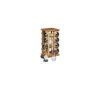 carrousel à épices porte-épices manège à épices 16 pots en verre support en bois de bambou hxlxp: 30 x 19,5 x 19,5 cm distributeur pour