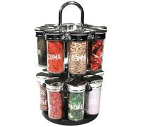 S&D Saveur et Dégustation Carrousel à épices rotatif KB5669 16 pots 2 niveaux Noir/transparent