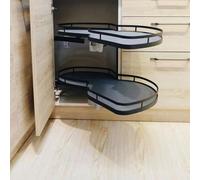 Carrousel d'angle de Cuisine, Organisateur Coulissant d'angle Aveugle, Rangement Coulissant pour Placard d'angle, Hauteur Réglable pour Armoire de 36 Pouces/900 Mm