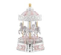 Carrousel de Bagutta. Carrousel avec chevaux roses et dôme de hauteur 19 cm. La référence est B 4205-01 R.