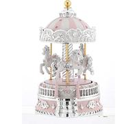 Carrousel de Bagutta. Carrousel avec chevaux roses et dôme de hauteur 23 cm. La référence est B 4205-02 R.