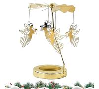 Carrousel De Bougie De Noël - Design Plaqué Or Haut De Gamme, Système De Rotation Calme, Décoration Festive Des Vacances Pour Atmosphère Chaude, Charmant Accessoire D'éclairage | Spinner Pour La Salle